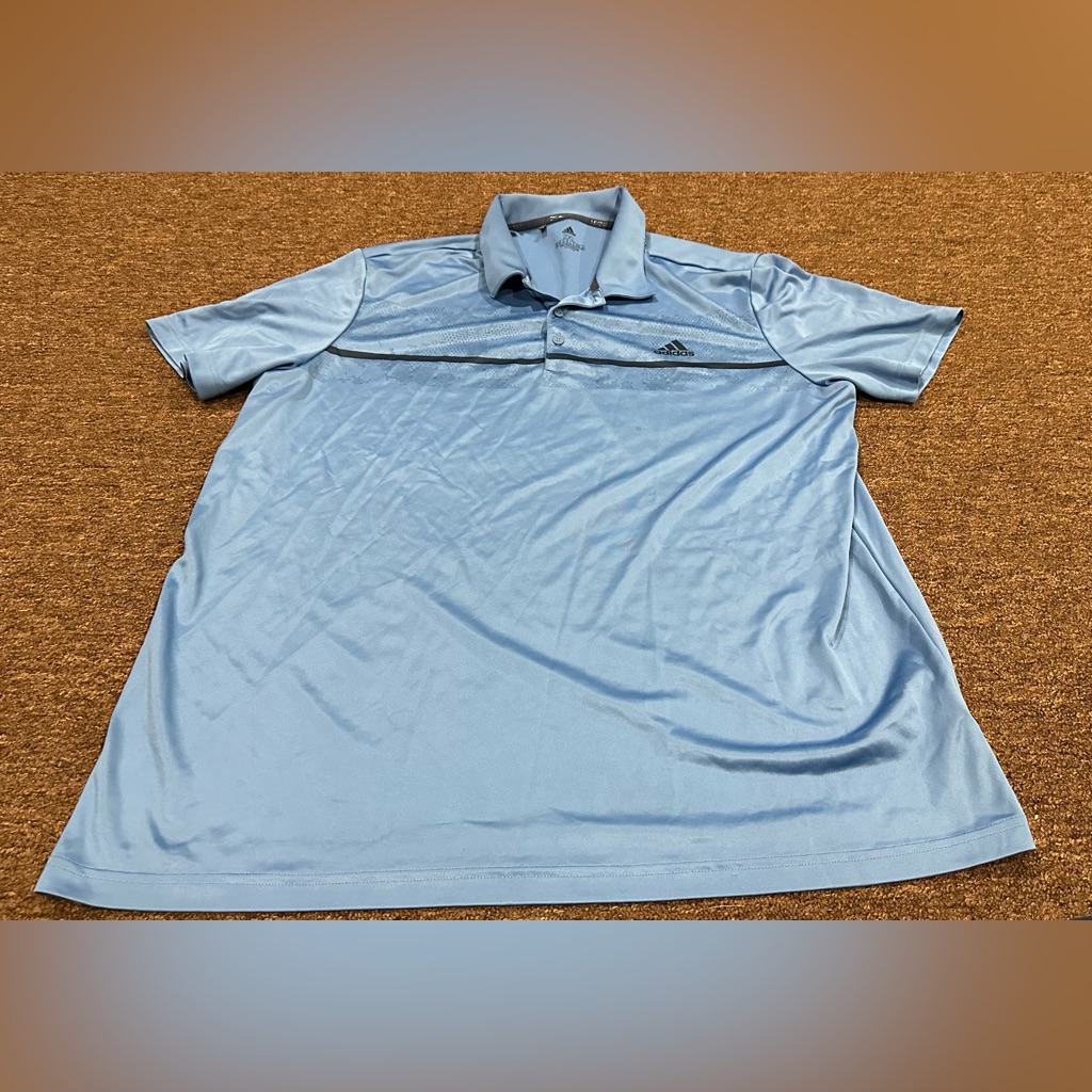 Euc Adidas Primegreen 2xl Mens Blue Polo Golf Primegreen Shirt